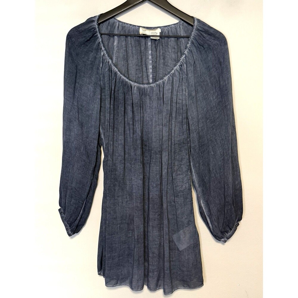 Saturday Sunday Peasant Tunic Sz M Blue Boho Fairy Flowy Anthropologie